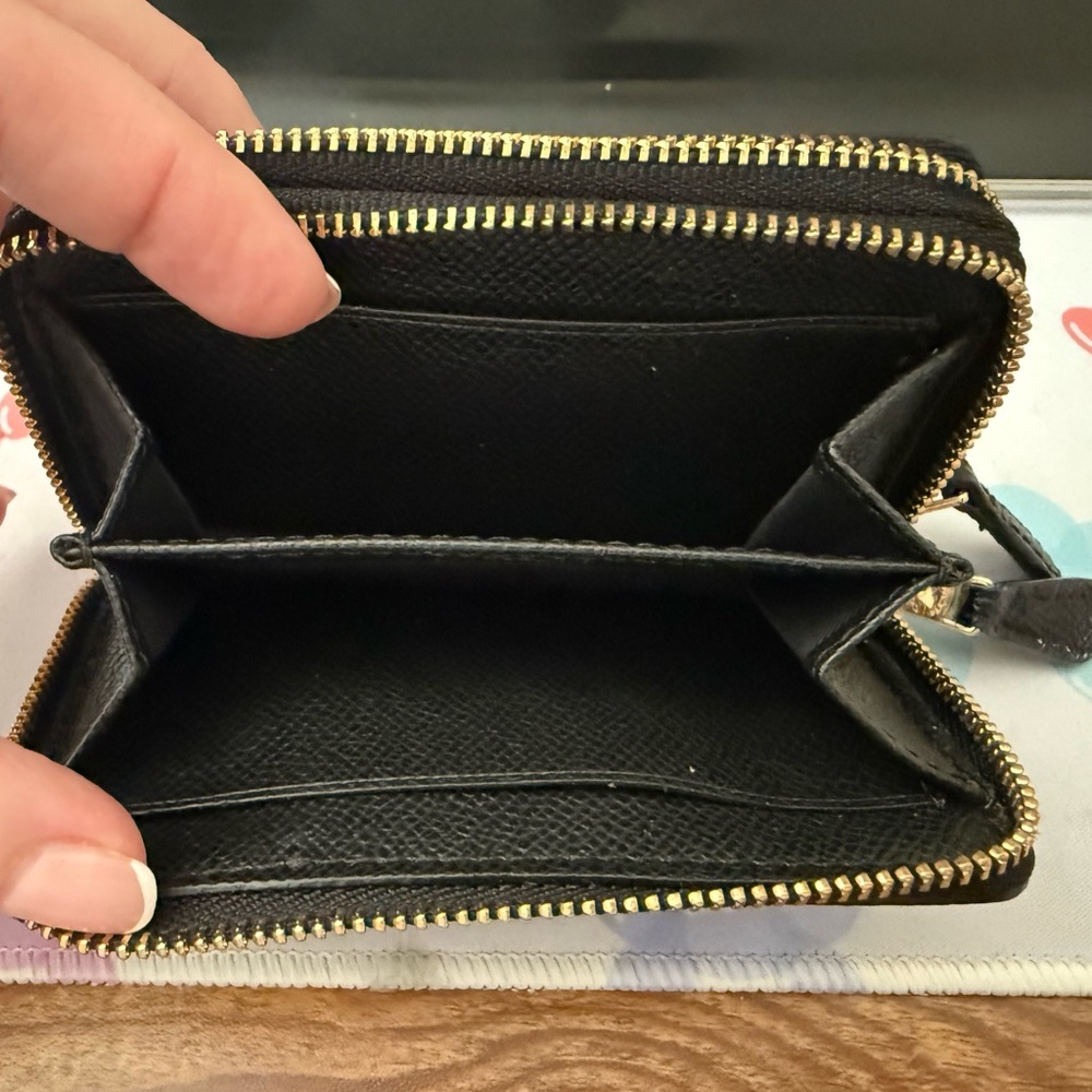 COACH Black Leather Zip Card Case Wallet - Picture 4 of 9